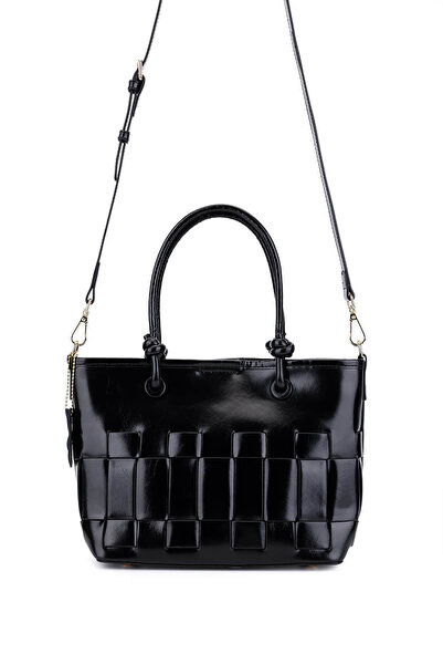 Tamer Tanca Women's Faux Leather Black Shoulder Bag