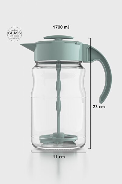 Renga Spiro 1700 ml Yeşil Kapaklı Cam Karıştırma Sürahisi 111030