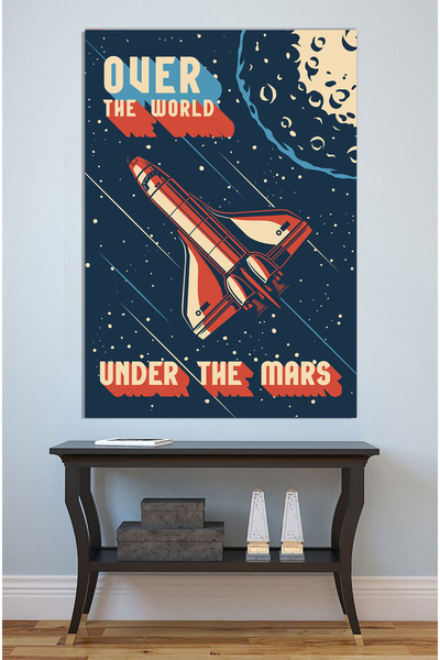 Mushen Studio Peste Lume Sub Marte Nava Spațială Retro Tablou pe Pânză Poster...