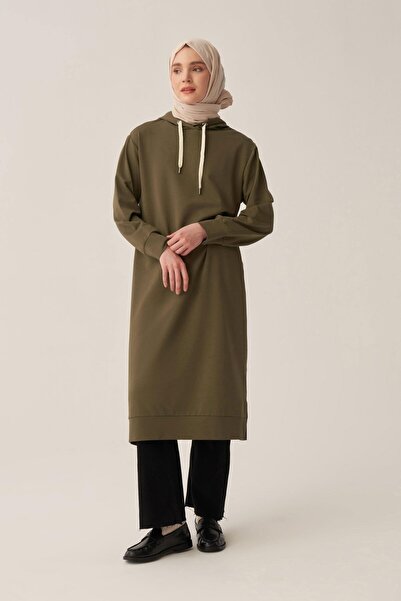 ALLDAY Khaki-Hooded Comfortable Tunic