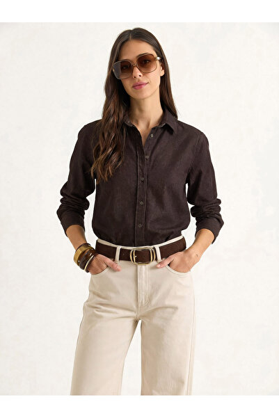 Bianco Lucci Women's Regular Fit Denim Shirt 7513 60283940