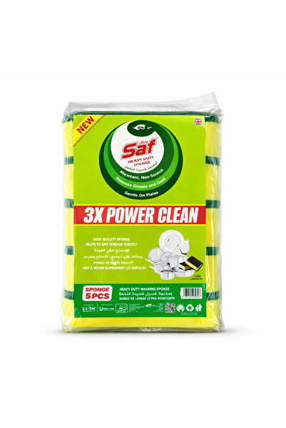 Saf عبوة من 5 إسفنجات تنظيف شديدة التحمل للمطبخ