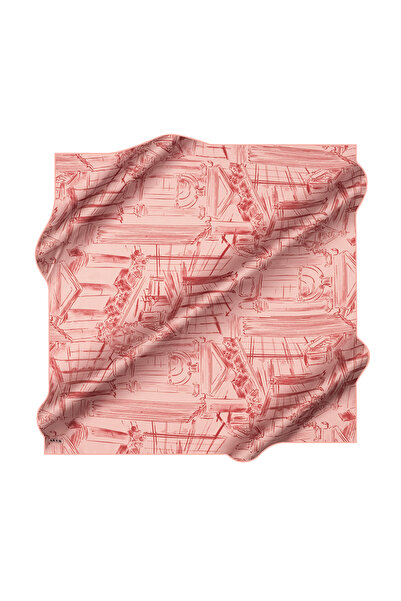 Aker Pink 90X90 Silk Crepe Satin Scarf