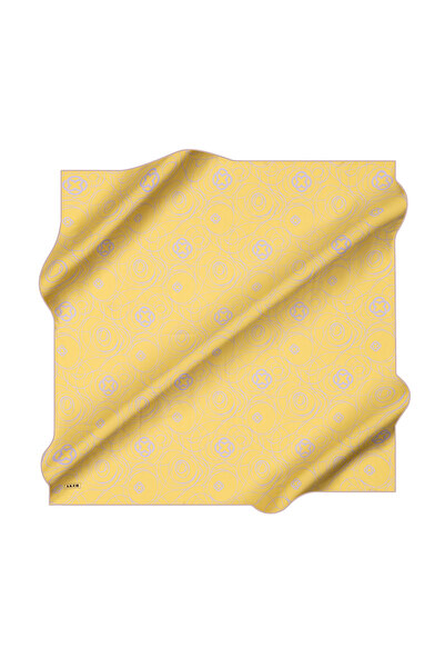 Aker Yellow 90X90 Silk Crepe Satin Scarf