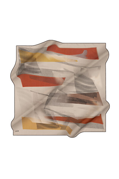 Aker Brown 90X90 Silk Crepe Satin Scarf