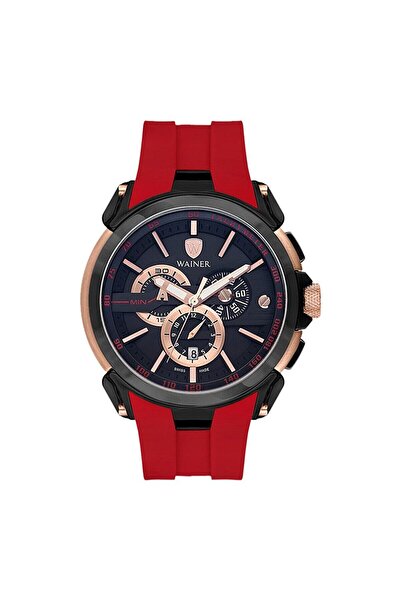 Wainer Analog Erkek Kol Saati 48 MM Kırmızı Silikon Kordon 10 ATM