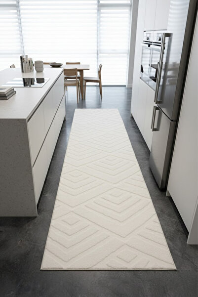 VOPTEKS Beyaz Peluş Halı Salon Halısı Kaymaz Taban Makinede Yıkanabilir Beyaz...