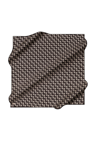 Aker Black 90X90 Silk Crepe Satin Scarf