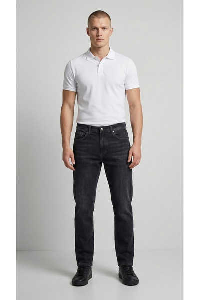 ENZİM JEANS Men's High Waist Straight Cut Straight Leg Jean Trousers