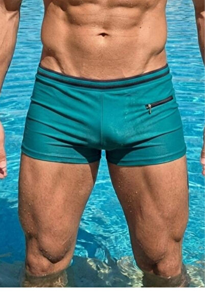 embody Men's boxer briefs with boxers, drawstring and zip pocket green Q325