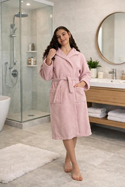 Eymir Home Collection Waiter Boy Young Velvet Bathrobe 100% Cotton