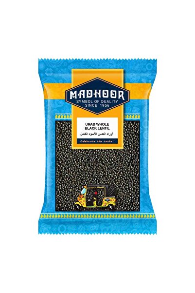 MADHOOR Urad Whole Black Gram Skin-On Vigna Mungo Beans Pouch (500g)