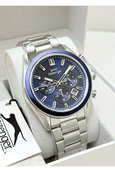 Slazenger Orijinal 2 yıl Garantili Fonksiyonu Çelik Kordon 10ATM Su Geçirmezl...