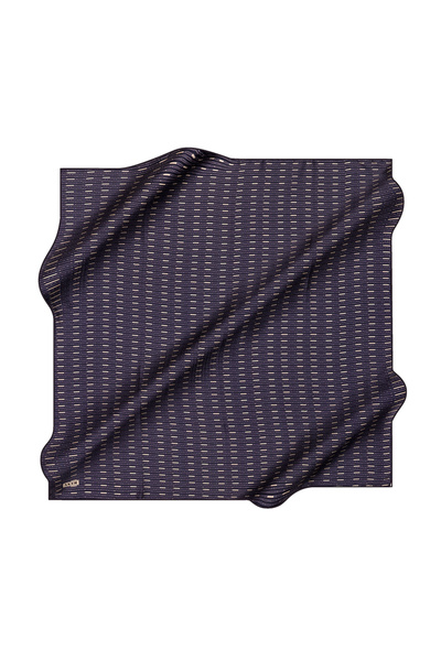 Aker Navy Blue 90X90 Silk Crepe Satin Scarf