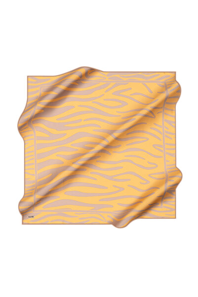 Aker Yellow 90X90 Silk Crepe Satin Scarf