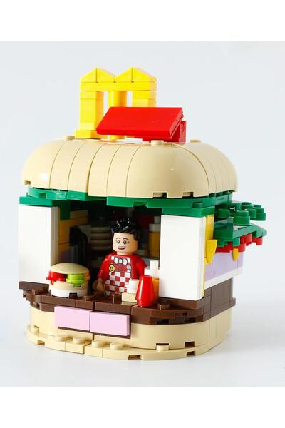 Fab N Funky Burger Shop Building Blocks Set, Creative Construction Playset wi...