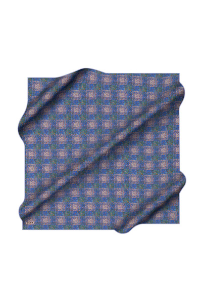 Aker Light Blue 90X90 Silk Crepe Satin Scarf