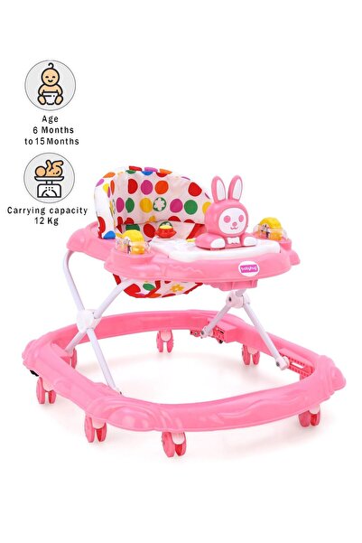 Babyhug مشاية أرنب قابلة لتعديل الارتفاع، قابلة للطي، بعجلات متعددة الاتجاهات...