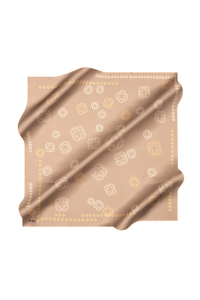 Aker Brown 90X90 Silk Crepe Satin Scarf