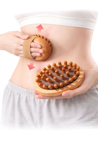 DOPPİO فرشاة تدليك الجسم الخشبية - أداة تدليك مضادة للسيلوليت مع حزام يد مريح...