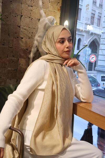 Şalland Na'i Pure D Desen Şal Kum