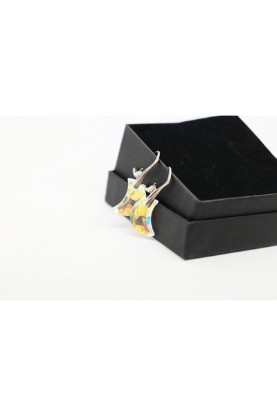 atellier47 Cercei din argint 925 cu cristal Swarovski semiluna Aurore boreale