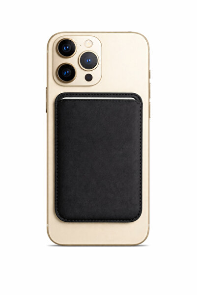 Velvoria Aurevia Suede Magsafe Card Holder Black iPhone 12