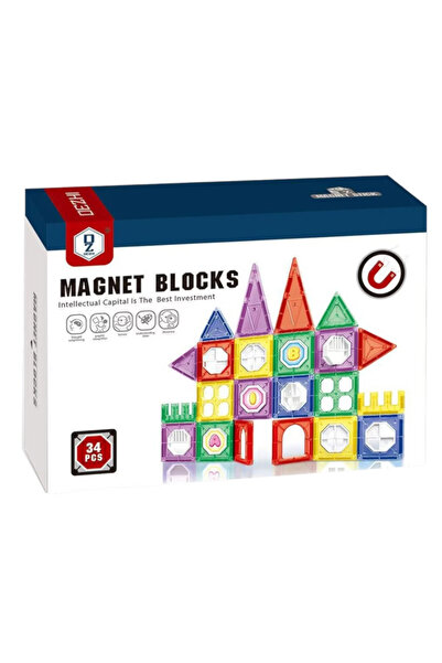 Creative World Toys Set de 34 de blocuri de construcție magnetice, multicolor...