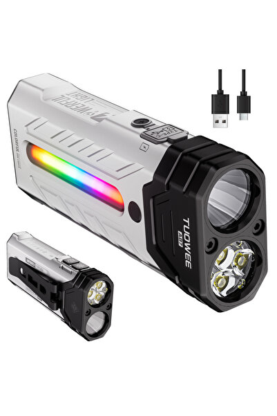 Choice7 White 5200LMS Innovative Multi-functional Portable LED Flashlight wit...