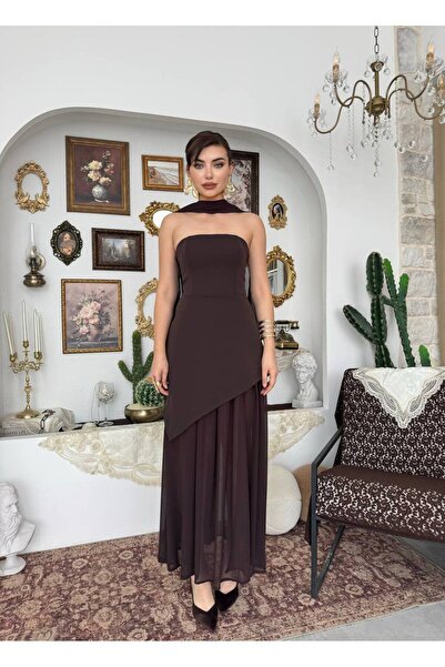 conconmoda Luen Yırtmaç Detaylı Elbise
