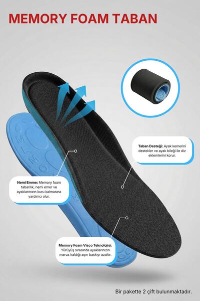 LETOON Unısex Koku ve Terleme Önleyici Memory Tabanlık