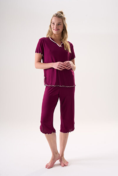 Etoile Bamboo Short Sleeve Capri Set with Ribbon Detail