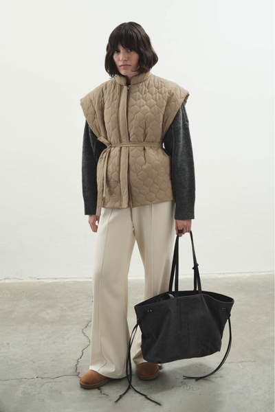 Hooopstore Kapitone Camel Yelek