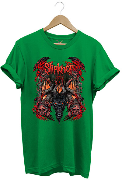 WİDİ Slipknot Music Band Rock Metal Printed Punk Goat and Skull Design Basic ...
