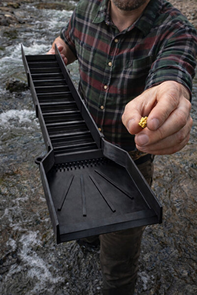 Home Altın Arama Savağı 74 cm Siyah Sluice Box Dayanıklı Plastik Gold Panning