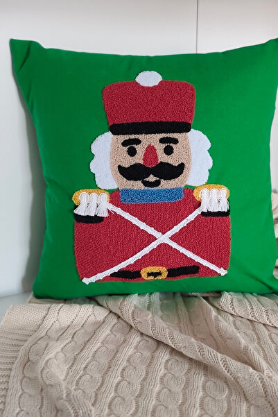 Sevim Husă de pernă brodată cu motiv Spărgătorul de nuci - Pernă decorativă p...