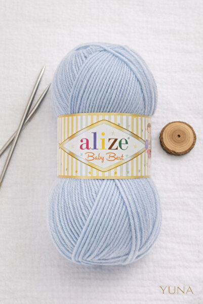 Alize Baby Best Baby Shawl Blouse Bistuyer 10% Bamboo Knitted Yarn 183 Blue