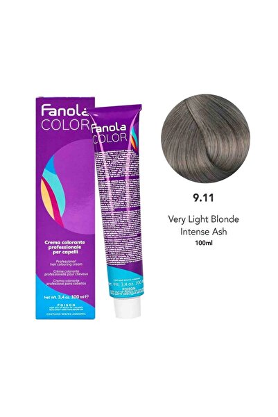 Fanola Hair Coloring Cream 9.11 Very Light Blonde Intense Ash 100ml