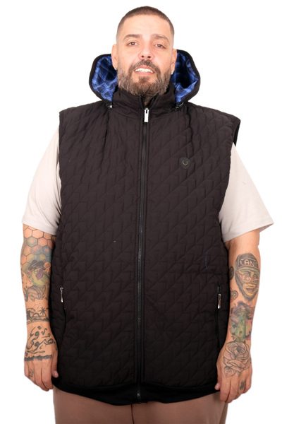 ModeXL Mode XL Large Size Men's Quilted Vest U25718 Charcoal Black