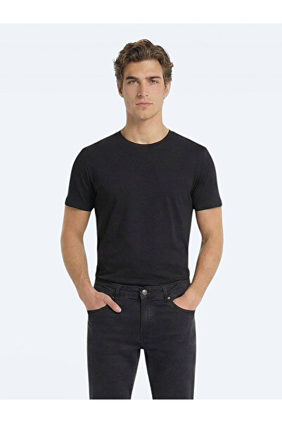 Kip Black Plain 100% Cotton T-Shirt