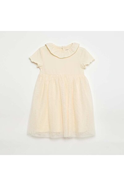 KIABI فستان تول لامع أبيض