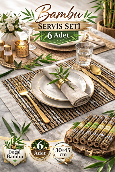 Binbirreyon 6-dijelni prirodni set Bambus Podmetač 30x45cm RA812