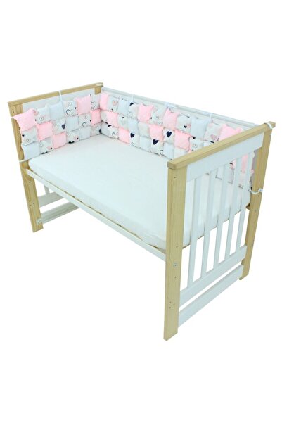 PRICHINDEL Set de 3 huse moi, Minky și bumbac, inimioare roz, 30 x 60 cm, mul...