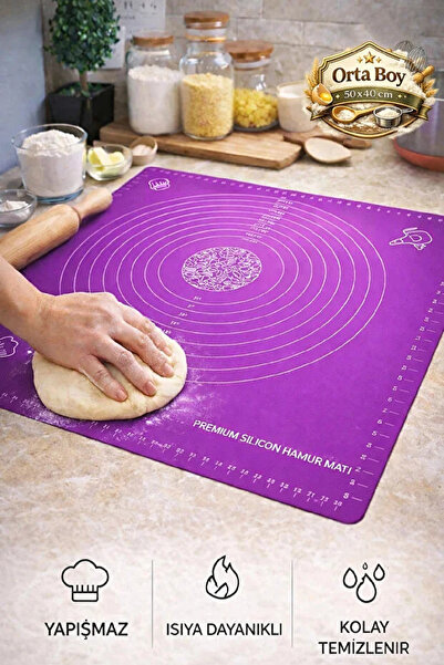 Berdina Home Silicone Dough Rolling Mat Measured Heat Resistant Dough Kneadin...