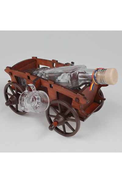 LimArt Cart with bottle and 2 glasses of brandy - Romania 1x500 ml,2x25 ml - ...