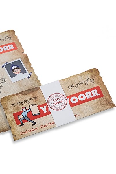 ERDEM DAVETİYE 50 Adet Gazete Şeklinde Sünnet Davetiyesi, Baskı Hariçtir 1809471