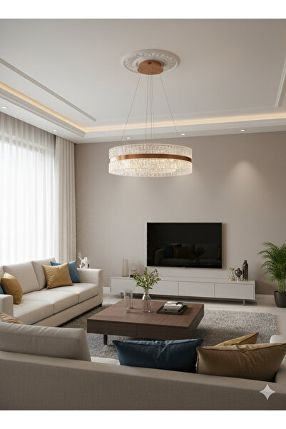 LİGHT HOUSE 2 Daireli Akrilik Modern Sarkıt Salon Avizesi