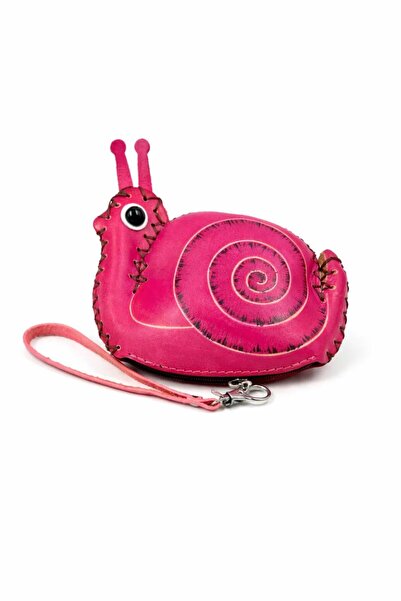 MD Moda Accessories Handmade Leather Keychain with Snail Figure / Mini Zipper...