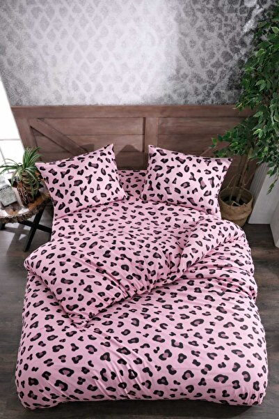 Valezium SET DE PAT CU MODEL LEOPARD ROZ, CU CĂPTUȘEALĂ ELASTICĂ ȘI 2 FEȚE DE...