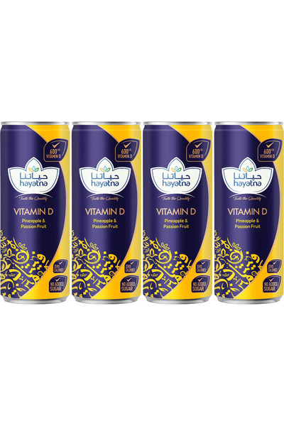 Hayatna VITAMIN-D PINEAPPLE & PASSION FRUIT 4x250ml